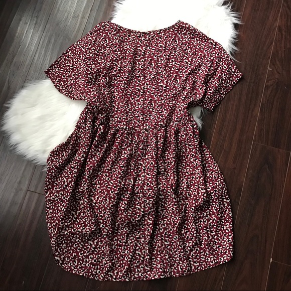 Shein Red Cheetah Print Button Up Dress Medium - Picture 3 of 7